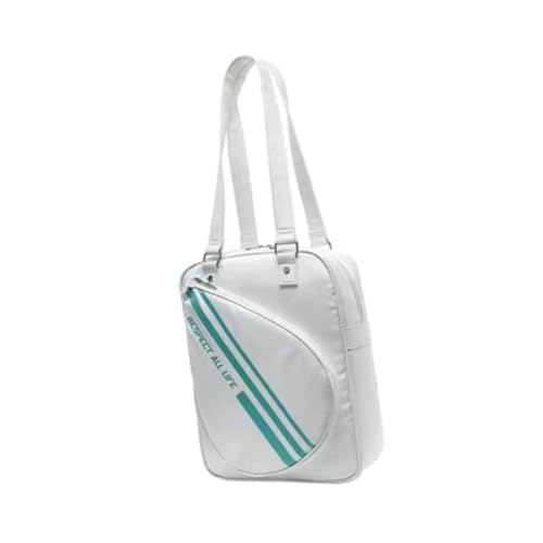 FLCPJGV Badminton-Schlägertasche, Badminton-Einkaufstasche, Outdoor-Sport, glatter Reißverschluss für Erwachsene, einzelne Umhängetasche, Weiß von FLCPJGV