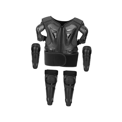 FLCPJGV Kinder Motorrad Weste Dirt Bike Getriebe Knie Ellenbogen Pads mit Reflektierende Streifen von FLCPJGV