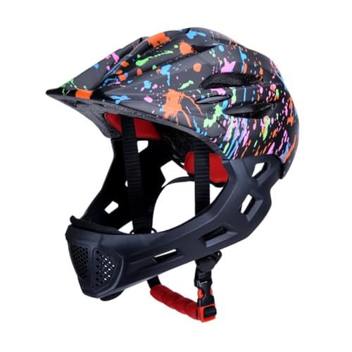 FLCPJGV Kinderfahrradhelm mit Einstellbarer Passform für Outdoor Abenteuer, Schwarz von FLCPJGV