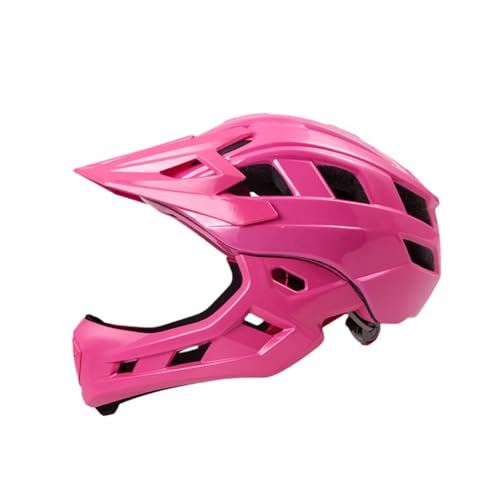 FLCPJGV Kinderhelm, umschaltbarer Integralhelm und Halbhelm, Verstellbarer Bikerhelm mit besserer Dämpfung, Rennradhelm für mehrere Sportarten, ROSA von FLCPJGV