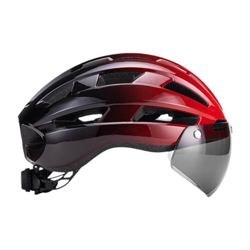 FLCPJGV Leichter Fahrradhelm mit Abnehmbarer Windschutzscheibe für Damen, Mountainbike, Rennrad, Rot von FLCPJGV