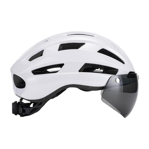 FLCPJGV Leichter Fahrradhelm mit Abnehmbarer Windschutzscheibe für Damen, Mountainbike, Rennrad, Weiß FLCPJGV Leichter Fahrradhelm mit Abnehmbarer Windschutzscheibe für Damen, Mountainbike, Rennrad, Weiß von FLCPJGV