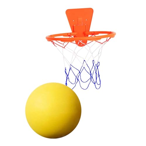 FLCPJGV Leiser Basketball mit Reifen, Kinderspielzeug, Ball, Geräuscharm, Partygeschenke, Übung, Leichter Indoor Trainingsball, Springender Ball, gelbe Größe 7 von FLCPJGV