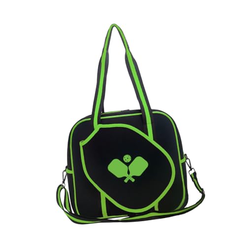 FLCPJGV Pickleball-Tasche, Pickleball-Tasche, Tennisschläger-Tasche, leicht, mit abnehmbarem, verstellbarem Riemen, Pickleball-Paddel-Umhängetasche, Schwarz Grün von FLCPJGV