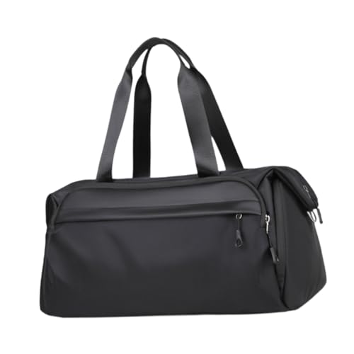 FLCPJGV Sport-Sporttasche mit Schuhfach und Nassfach, Handtasche aus Polyester, praktische Trainingstasche, Reisetasche für Fitnessstudio, Ausflüge zum Strand, Schwarz von FLCPJGV