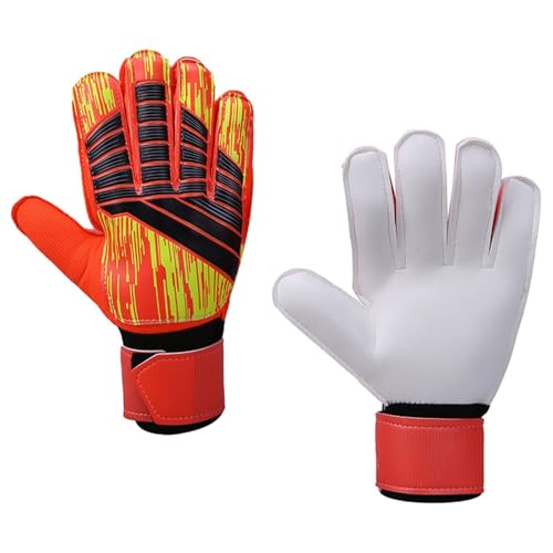 FLCPJGV Torwarthandschuhe für Fußball mit Verstellbarem Handgelenkband Und Rutschfester Oberfläche, Orange, 10 cm von FLCPJGV