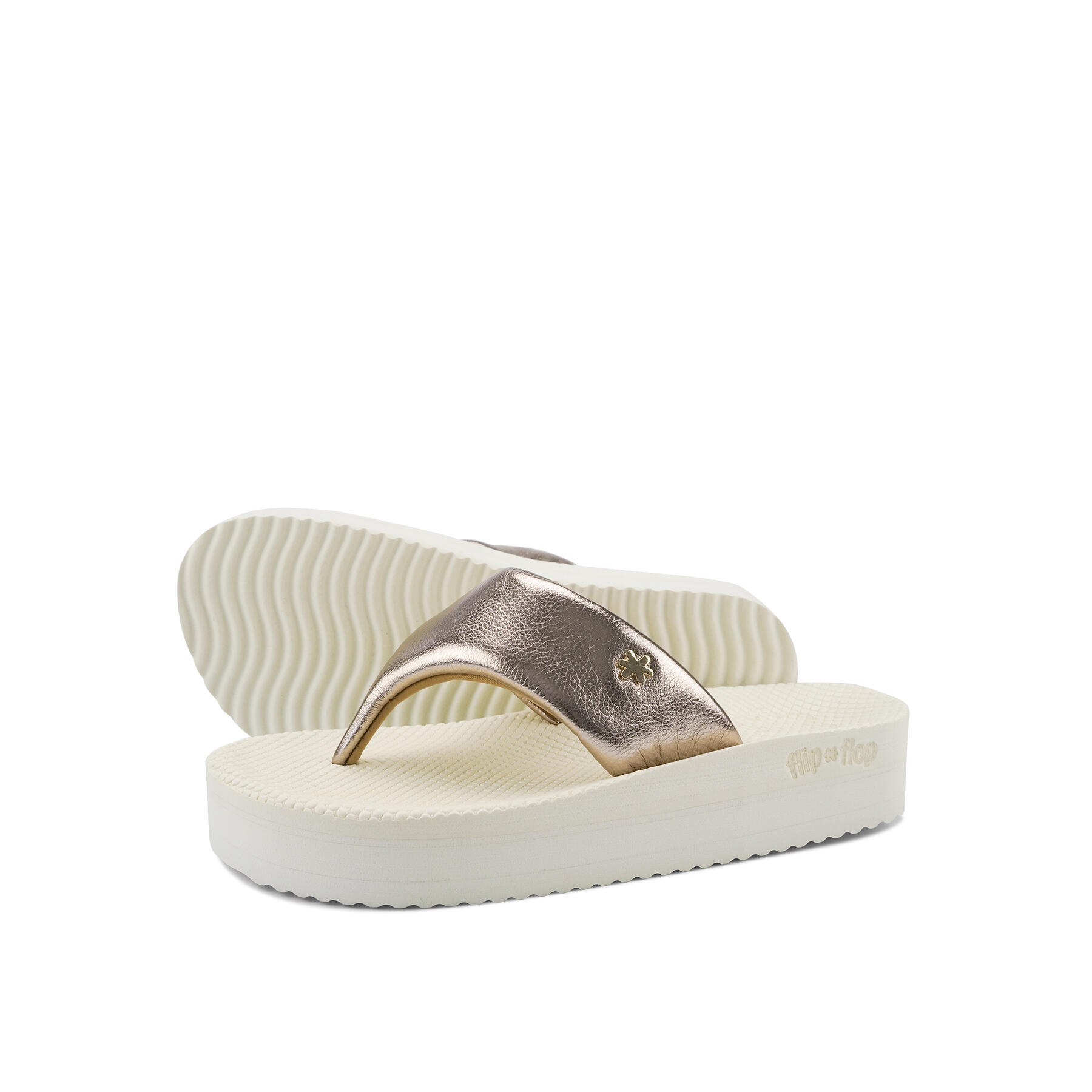 Damen flip*flop comfy*paddy metallic Zehentrenner Perlweiß von FLIP FLOP