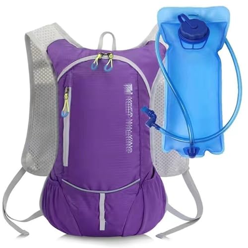 Fahrradrucksack, Rucksack mit Trinksystem, trinkblase Rucksack für Reisen Wandern Camping , Fahrradrucksack(Purple1) von FLOATING