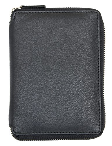 Metall-Reißverschluss Hochqualitäts Weichleder Tasche für Pass, Bordkarte und Karten Metall-Reißverschluss Hochqualitäts Weichleder Tasche für Pass, Bordkarte und Karten von FLW