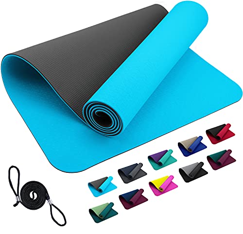 FLXYA TPE Sportmatte Fitnessmatte 183 x 61 x 0,6 cm - Hellblau Anthrazit Grau rutschfeste Matte für Yoga Home Workout Outdoor Training Turnmatte Gymnastikmatte Yogamatte Trainingsmatte Lightblue Gray FLXYA TPE Sportmatte Fitnessmatte 183 x 61 x 0,6 cm - Hellblau Anthrazit Grau rutschfeste Matte für Yoga Home Workout Outdoor Training Turnmatte Gymnastikmatte Yogamatte Trainingsmatte Lightblue Gray von FLXYA