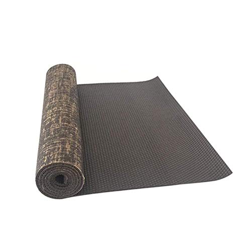 Yogamatte, Yoga-Matte-Flachs Jute PVC-Yoga-Matte Super Rutschfeste Sport-Fitness-Pad Anti-Riss-Übung Yoga-Matte Fitness-Matte,Black Yogamatte, Yoga-Matte-Flachs Jute PVC-Yoga-Matte Super Rutschfeste Sport-Fitness-Pad Anti-Riss-Übung Yoga-Matte Fitness-Matte,Black von FLY FLU