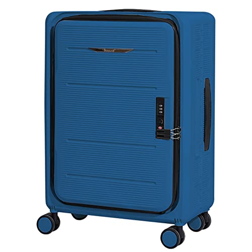 FLYBUG YAOSHER Faltbarer Koffer, harte, ausziehbare Universalräder, stoßdämpfend, geräuscharm, mehrstufig Verstellbarer Trolley aus Aluminiumlegierung, für Reisen geeignet (blau, 26 Zoll) von FLYBUG