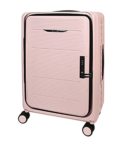 FLYBUG YAOSHER Faltbarer Koffer, harte, ausziehbare Universalräder, stoßdämpfend, geräuscharm, mehrstufig Verstellbarer Trolley aus Legierung, für Reisen geeignet (Pink 20 Zoll) von FLYBUG