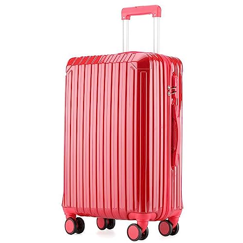 FLYBUG YAOSHER-Gepäck, 24-Zoll-Trolley für Mädchen, robuster und langlebiger Koffer, 26-Zoll-Boarding-Code für männliche Studenten mit großer Kapazität (rot, 24 Zoll) von FLYBUG