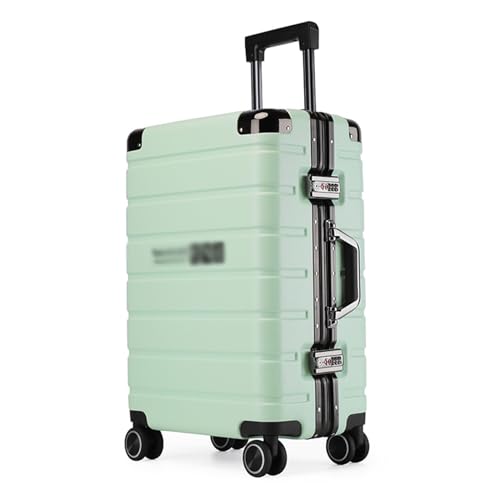 FLYBUG YAOSHER-Koffer, flexibel und einziehbar, geräuschlose Lenkrollen, verstärkter Aluminiumrahmen, Koffer, zum Ausgehen geeignet (Grün, 22 Zoll) von FLYBUG