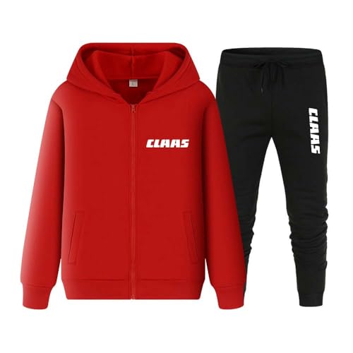 FLYCHI Herren Trainingsanzug CL_AAS 2-Teilig Set Hoodie Sweatshirt + Jogginghose Jogginganzug Sportanzug Freizeitanzug Fußball Gym Fitnessanzug Hausanzug,3XL, Red von FLYCHI