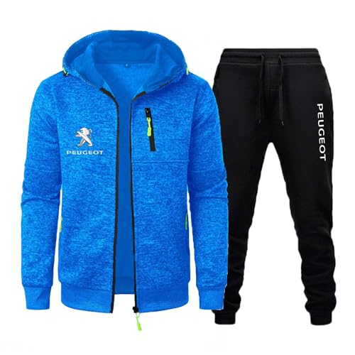 FLYCHI Jogginganzug Herren P-EuGeot 2-Teiliges Sweatshirt Hoodie Jacke Und Jogginghose Trainingsanzüge Mit Reißverschluss Tasche Freizeitanzug Jogginganzug,XL, 02 von FLYCHI