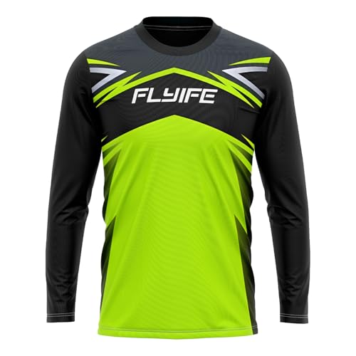 MTB Trikot,T-Shirt,Herren Langarm MountainbikeShirt,Fahhradtrikot MTB Rennrad Trikot,Motocross-Jersey Langarm (P9,XXS) von FLYIFE