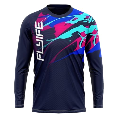 MTB Trikot Herren,Herren-Radtrikots, Radfahren Jersey Herren Mountainbike Motocross Jersey Langarm MTB T-Shirt,Herren Mountainbike MTB Top Langarm Atmungsaktiv (P6,3XL) von FLYIFE