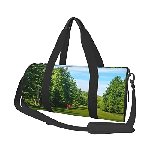 Reisetasche aus Segeltuch mit Golfplatz-Motiv, mit großem Fassungsvermögen, für Wochenende, Geschäftsreisen, Schwarz , Einheitsgröße von FLYIFE