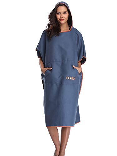 FLYILY Microfaser Surf Poncho Handtuch mit Kapuze Bademantel zum Schwimmen und Strand wechseln Einheitsgröße Alle Erwachsenen FLYILY Microfaser Surf Poncho Handtuch mit Kapuze Bademantel zum Schwimmen und Strand wechseln Einheitsgröße Alle Erwachsenen von FLYILY