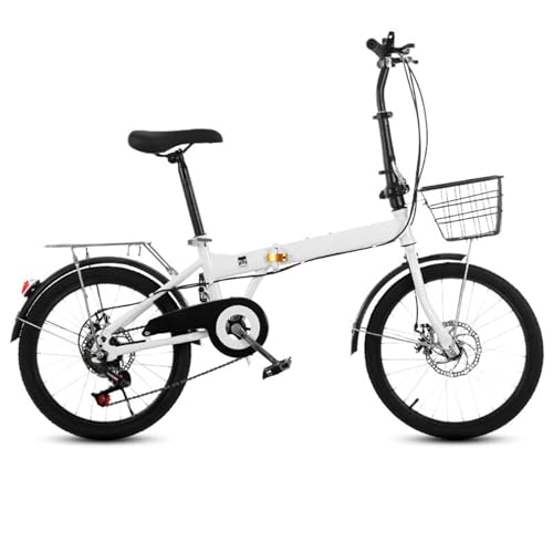 22-Zoll Klapprad 7 Gang Fahrrad Mit Integriertem Rad Doppelscheibenbremse Unisex Rahmen Aus Kohlenstoffstahl Ultraleicht Tragbar B,22 inches von FMBLDM