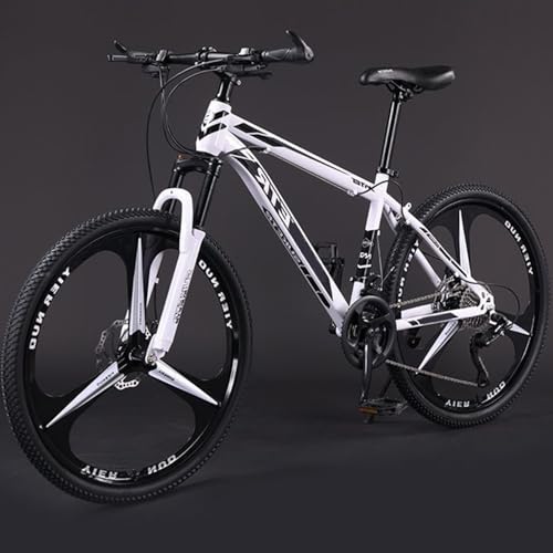 Einteiliges Mountainbike 27,5 Zoll Fahrrad Mit Variabler Geschwindigkeit und 30 Gängen Stoßdämpfende Vorderradgabel Scheibenbremsen Vorne und Hinten Erwachsene und Jugendliche A,24 inch 30 Speed von FMBLDM