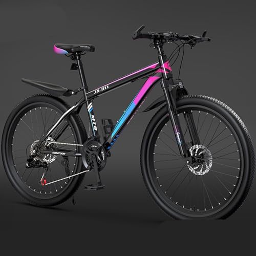 Mountainbike 24/26 Zoll 27 Gang Offroad Scheibenbremse Stoßdämpfung Geeignet für Jugendliche Studenten und Erwachsene B,26 inch - 24 Speed von FMBLDM