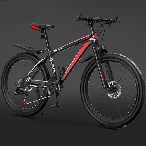 Mountainbike 24/26 Zoll 27 Gang Offroad Scheibenbremse Stoßdämpfung Geeignet für Jugendliche Studenten und Erwachsene E,26 inch - 24 Speed von FMBLDM