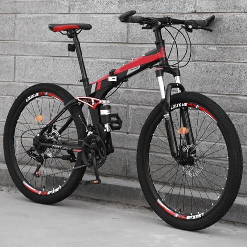 Faltbares Mountainbike für Erwachsene 27/30 Gang Fahrrad Stoßdämpfende Vordergabel Geeignet für Pendeln Reisen und Den Schulweg C,24-Speed von FMBLDM