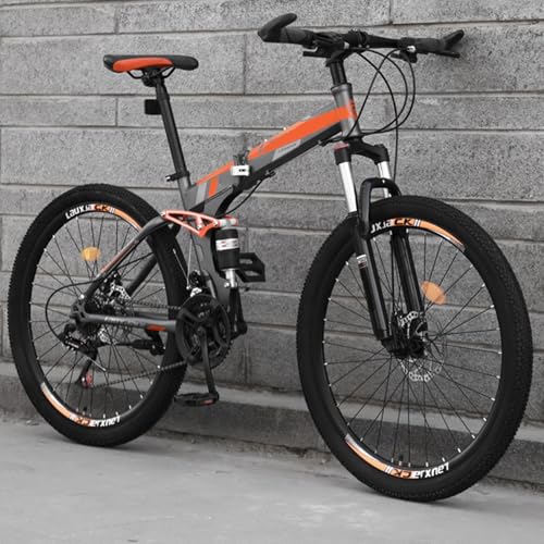 Faltbares Mountainbike für Erwachsene 27/30 Gang Fahrrad Stoßdämpfende Vordergabel Geeignet für Pendeln Reisen und Den Schulweg E,21-Speed von FMBLDM