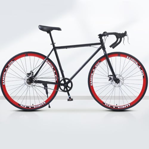 Rennrad Mountainbike 24 Zoll 26 Zoll Doppelscheibenbremsen Drop Lenker Herren und Damen Fahrräder Vollreifen Leicht A,26 inches von FMBLDM