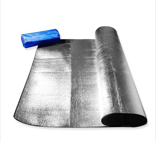 Alu Isomatte Schaummatten Schlafmatte für Camping Isoliermatte Isolierdecke Faltbare Zeltmatte Bodenmatte Thermomatte Matte aus Aluminiumfolie für Camping Yoga Sport(1.5 x 2m) von FMLCLSTJM