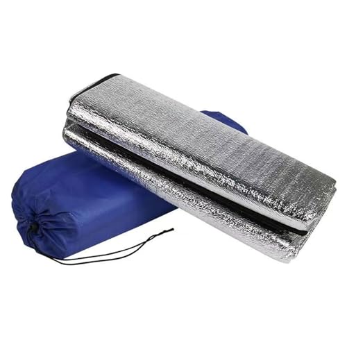 Alu Isomatte Schaummatten Schlafmatte für Camping Isoliermatte Isolierdecke Faltbare Zeltmatte Bodenmatte Thermomatte Thermodecke Matte aus Aluminiumfolie, mit Aufbewahrungstasche, 4mm dick(1.5 x 2m) von FMLCLSTJM