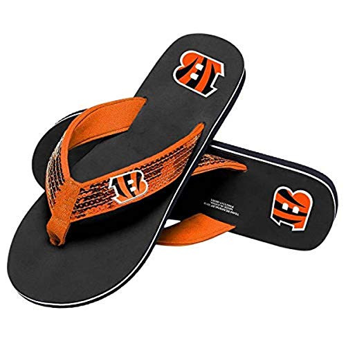 Cincinnati Bengals NFL Damen Flip Flops mit Pailletten, Größe S von FOCO