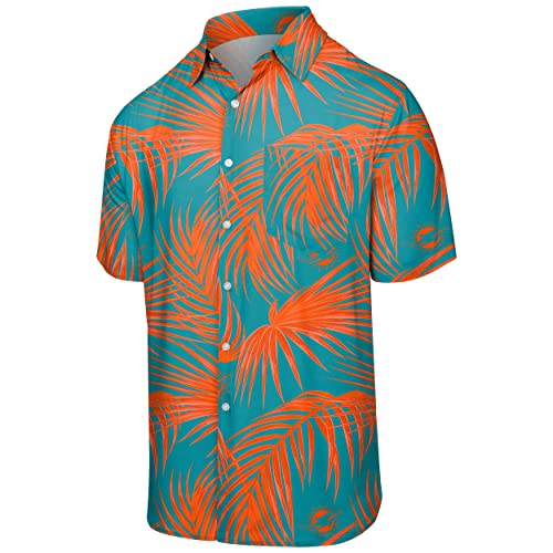 FOCO Herren Hemd, Blumenmuster, Kurze Ärmel, Baltimore Ravens SMU, Blumenmuster, Knopfleiste, Größe L XL Miami Delfine FOCO Herren Hemd, Blumenmuster, Kurze Ärmel, Baltimore Ravens SMU, Blumenmuster, Knopfleiste, Größe L XL Miami Delfine von FOCO