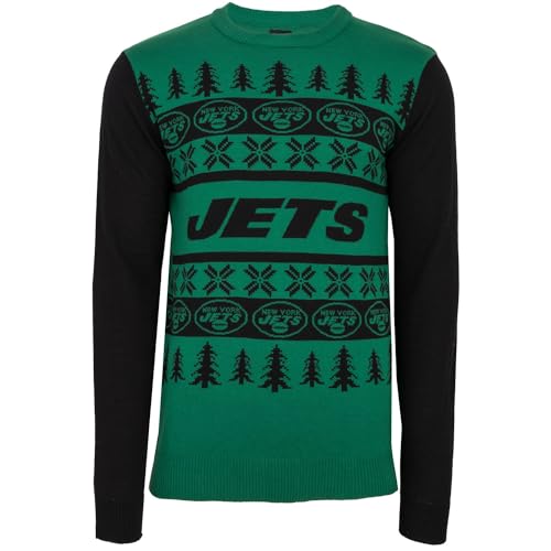 FOCO NFL Ugly Sweater Xmas Strick Pullover New York Jets - L von FOCO