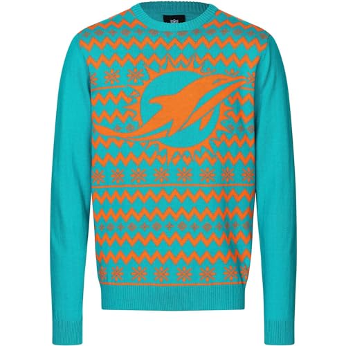 FOCO NFL Winter Sweater XMAS Strick Pullover Miami Dolphins - L von FOCO