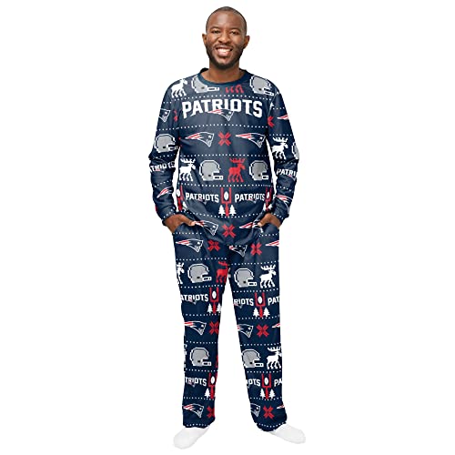 FOCO NFL Winter XMAS Pyjama Schlafanzug New England Patriots - M von FOCO