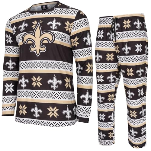 FOCO NFL Winter XMAS Pyjama Schlafanzug New Orleans Saints - M von FOCO