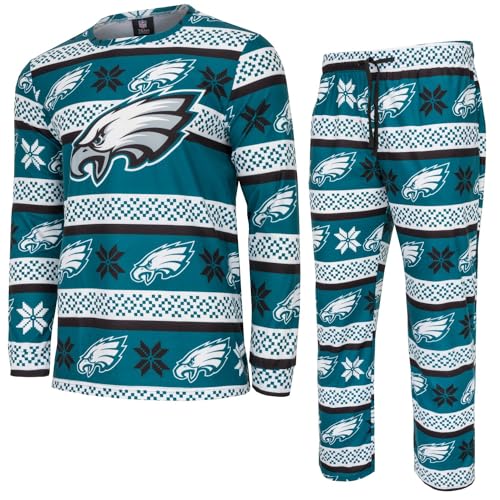 FOCO NFL Winter Xmas Pyjama Schlafanzug Philadelphia Eagles - L von FOCO