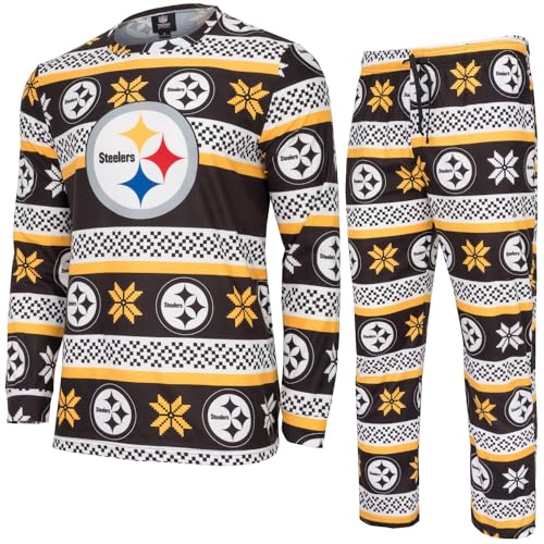 FOCO NFL Winter Xmas Pyjama Schlafanzug Pittsburgh Steelers - S von FOCO