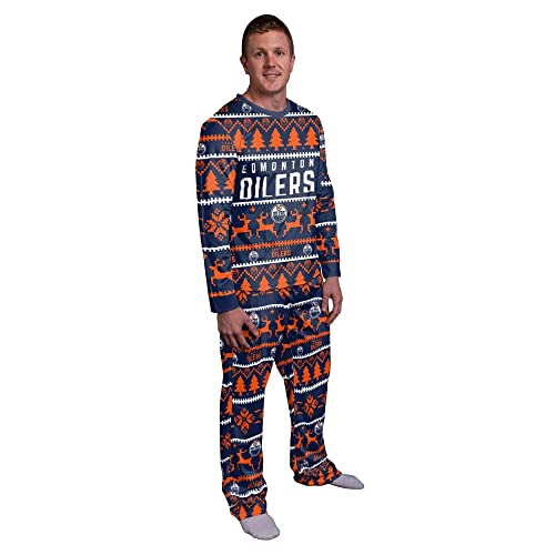 FOCO NHL Winter Xmas Pyjama Schlafanzug - Edmonton Oilers - M von FOCO
