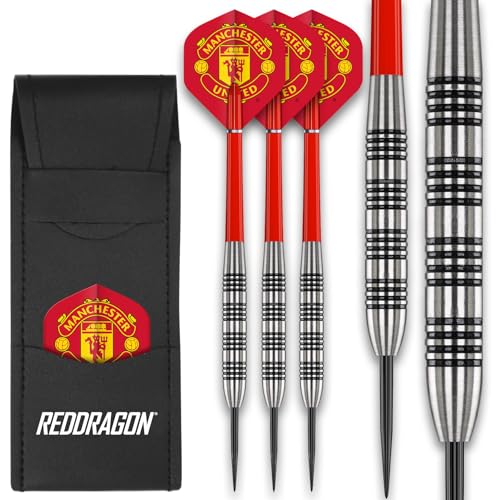 FOCO Offiziell lizenziertes Manchester United FC Flights mit Red Dragon 24 Gramm Wolfram Darts-Set FOCO Offiziell lizenziertes Manchester United FC Flights mit Red Dragon 24 Gramm Wolfram Darts-Set von FOCO