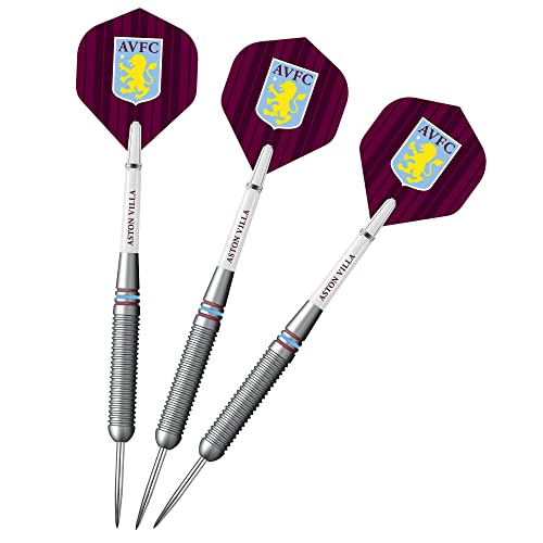 FOCO Offizielles Lizenzprodukt von Aston Villa Football Club Villans FC, Stahlspitze, Messing-Dartpfeile, Blau, Weinrot (D1423) von FOCO