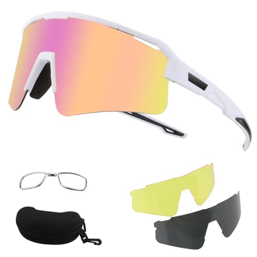FOCUHUNTER Polarisierte Sport-Sonnenbrille für Männer Frauen, UV400 Radfahren Brillen für Baseball Laufen Radfahren Brille 3 Gläser FOCUHUNTER Polarisierte Sport-Sonnenbrille für Männer Frauen, UV400 Radfahren Brillen für Baseball Laufen Radfahren Brille 3 Gläser von FOCUHUNTER