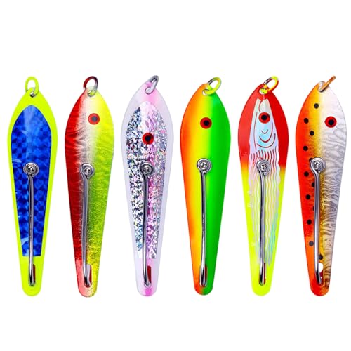 6 Stücke Löffel Metall Hart Spinner Köder Fischköder Spinner Swimbaits Bunte Pailletten Köder Köder Einzelhaken Angelhaken Set von FOLODA