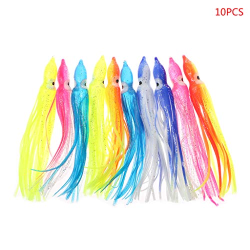 FOLODA 10 Stück Kunststoff Angelköder Tintenfisch Rock Trolling Soft Lure BaitSport Angelsport Köder Futtermittel & Fliegen! von FOLODA