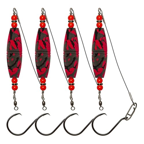 FOLODA 4Pcs Wels Float Rigs Haken Auftrieb Wels Rasseln Float Schäume Peg Float Köder Rigs Angeln Bobbers von FOLODA