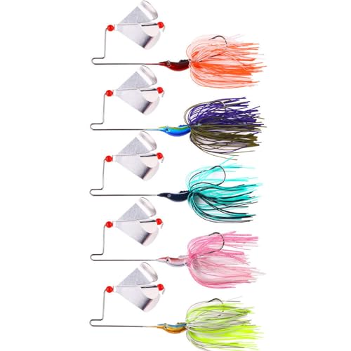 FOLODA 5 Stücke Spinnerbait Angelköder Angeln Buzzbait Lockt Spinner Köder Schwimmvorrichtungen Angelköder Für Forelle Lachs von FOLODA